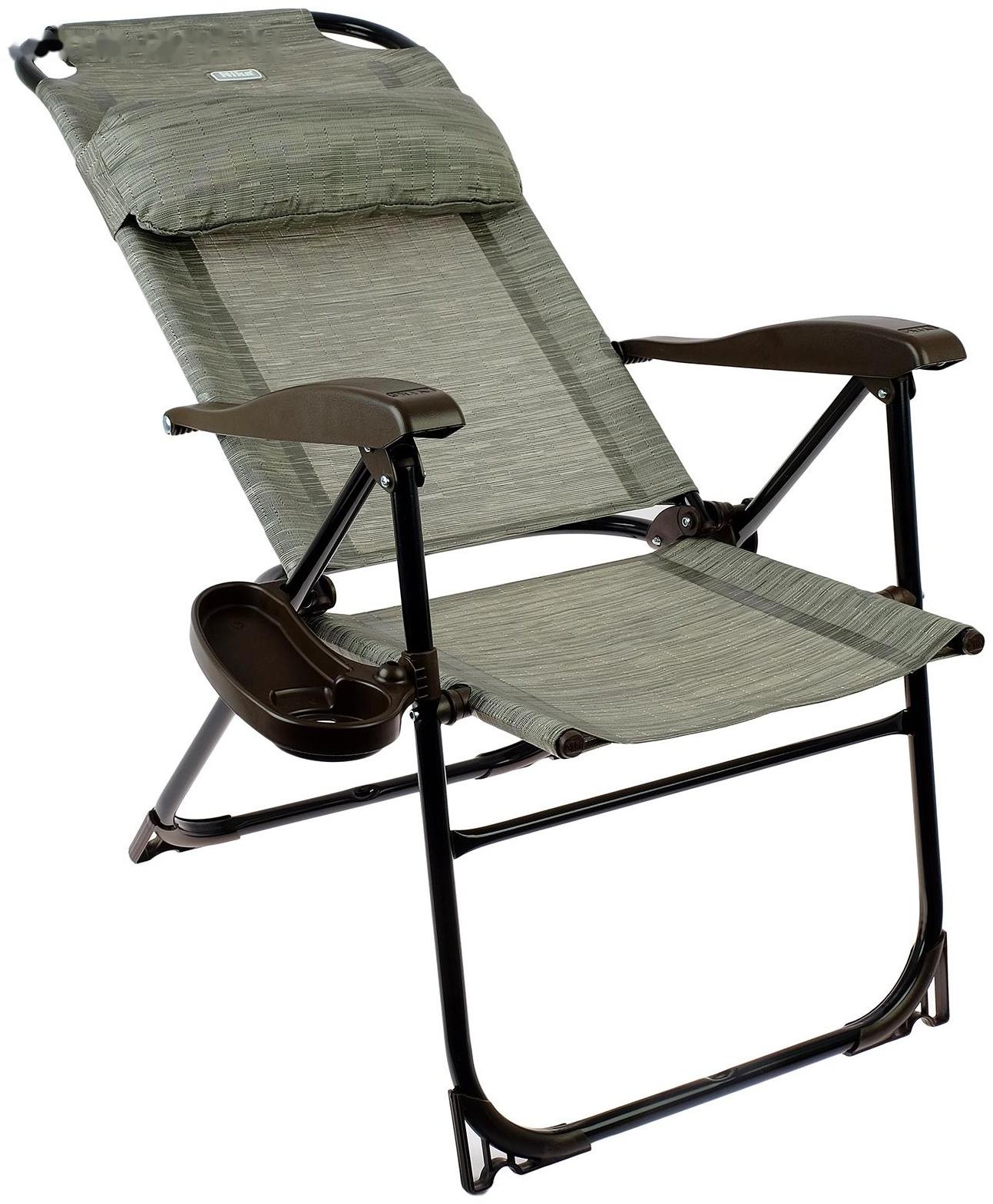 Кресло-шезлонг с полкой КШ2/4, р. 75 x 59 x 109 см, цвет серый