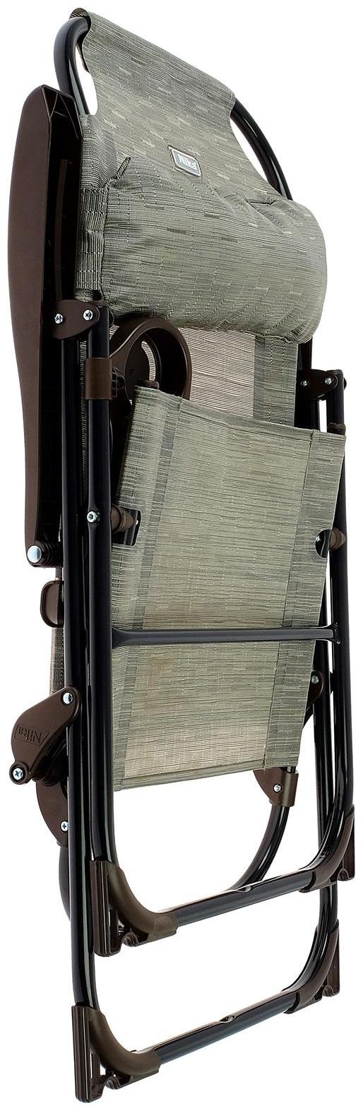 Кресло-шезлонг с полкой КШ2/4, р. 75 x 59 x 109 см, цвет серый