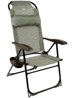 Кресло-шезлонг с полкой КШ2/4, р. 75 x 59 x 109 см, цвет серый