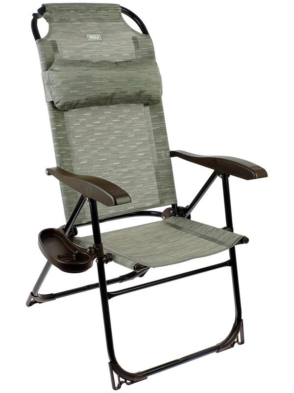 Кресло-шезлонг с полкой КШ2/4, р. 75 x 59 x 109 см, цвет серый