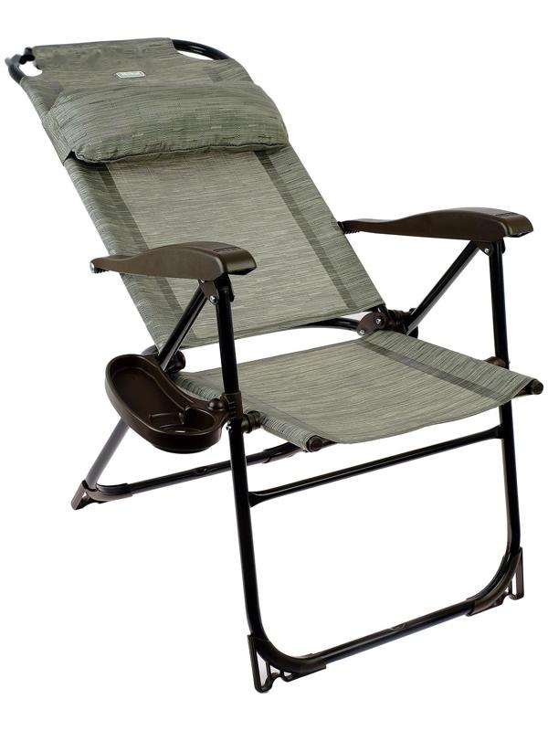 Кресло-шезлонг с полкой КШ2/4, р. 75 x 59 x 109 см, цвет серый