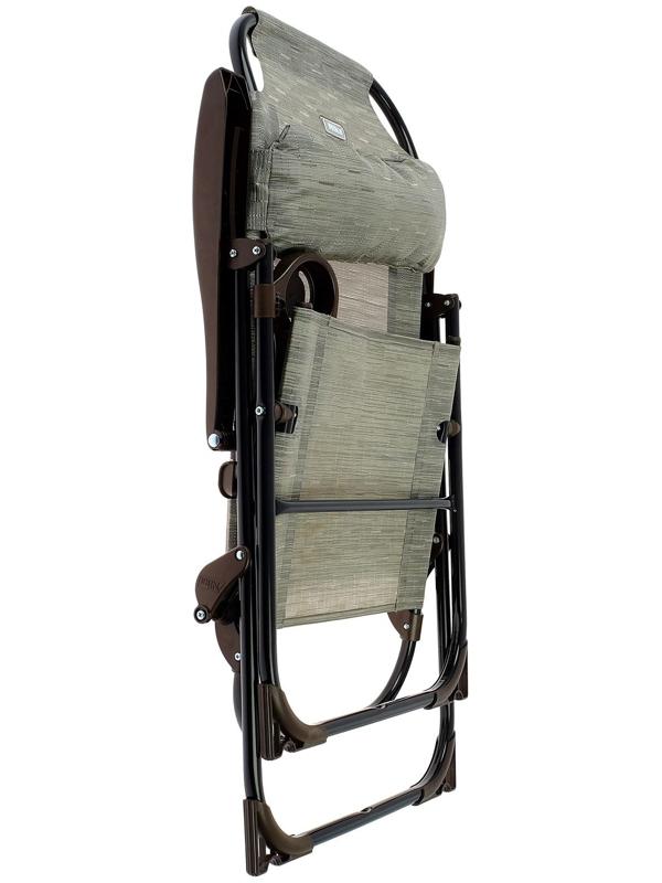 Кресло-шезлонг с полкой КШ2/4, р. 75 x 59 x 109 см, цвет серый