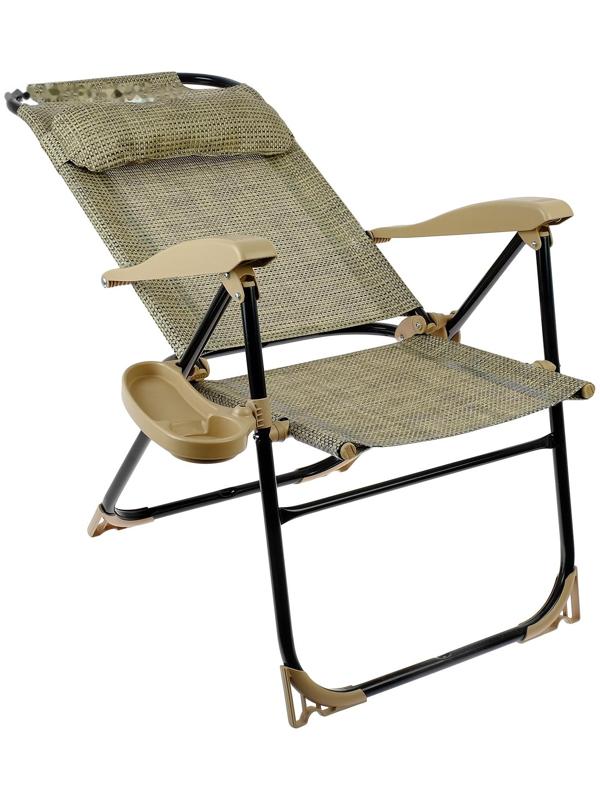 Кресло-шезлонг с полкой КШ2/3, р. 75 x 59 x 109 см, цвет ротанг