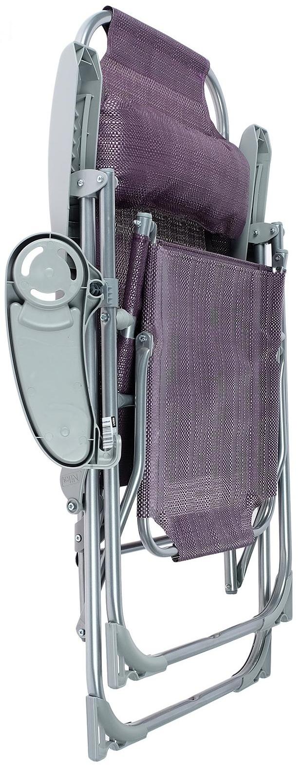 Кресло-шезлонг КШ3/1, р. 82 x 59 x 116 см, цвет баклажановый