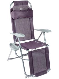 Кресло-шезлонг КШ3/1, р. 82 x 59 x 116 см, цвет баклажановый