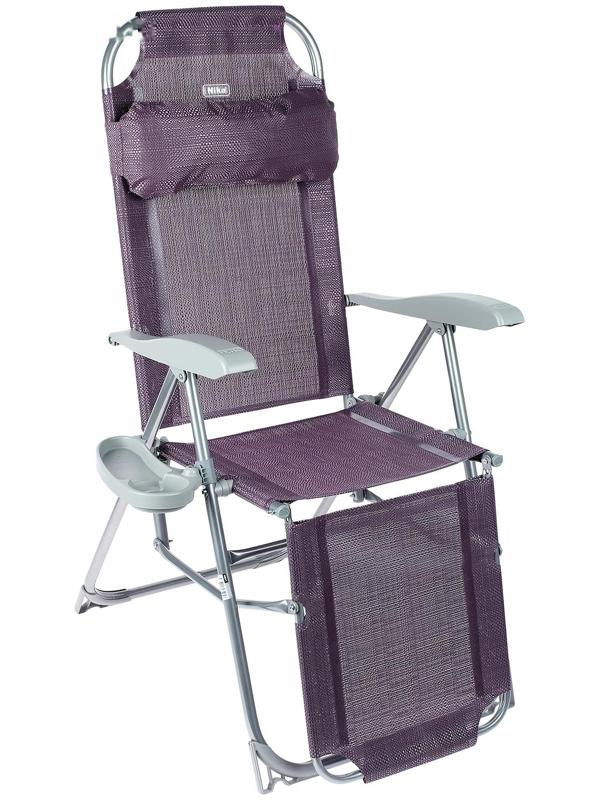 Кресло-шезлонг КШ3/1, р. 82 x 59 x 116 см, цвет баклажановый