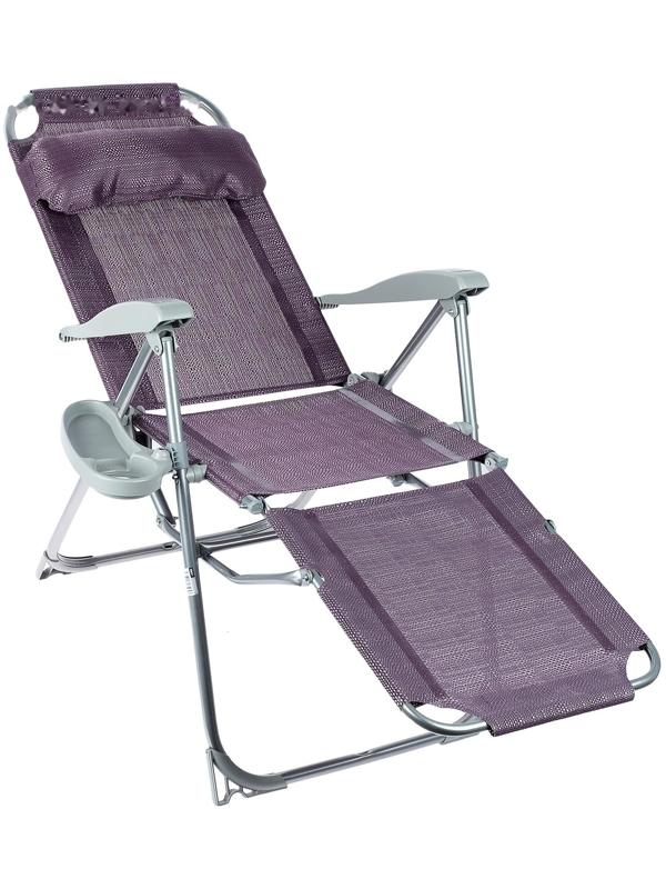 Кресло-шезлонг КШ3/1, р. 82 x 59 x 116 см, цвет баклажановый