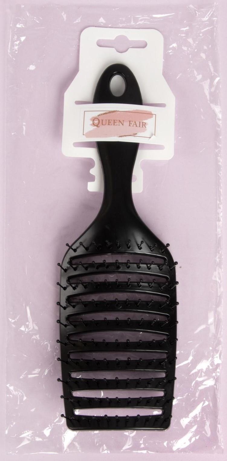 Расчёска массажная, вентилируемая, 23 × 7,5 см, цвет чёрный