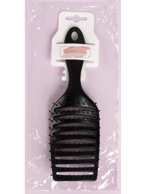 Расчёска массажная, вентилируемая, 23 × 7,5 см, цвет чёрный