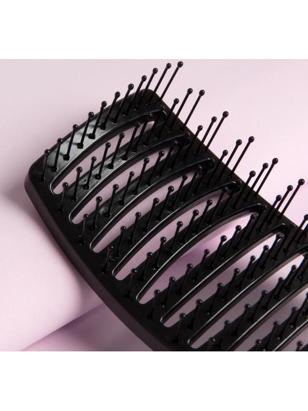 Расчёска массажная, вентилируемая, 23 × 7,5 см, цвет чёрный