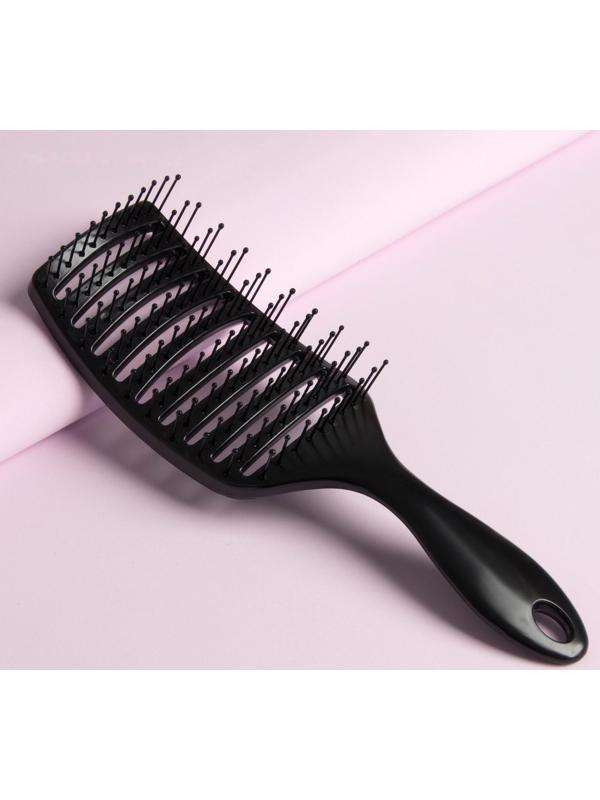 Расчёска массажная, вентилируемая, 23 × 7,5 см, цвет чёрный