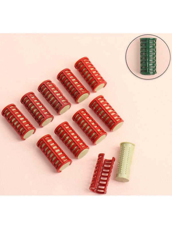 Термобигуди с фиксатором, d = 2,2 см, 10 шт, цвет МИКС