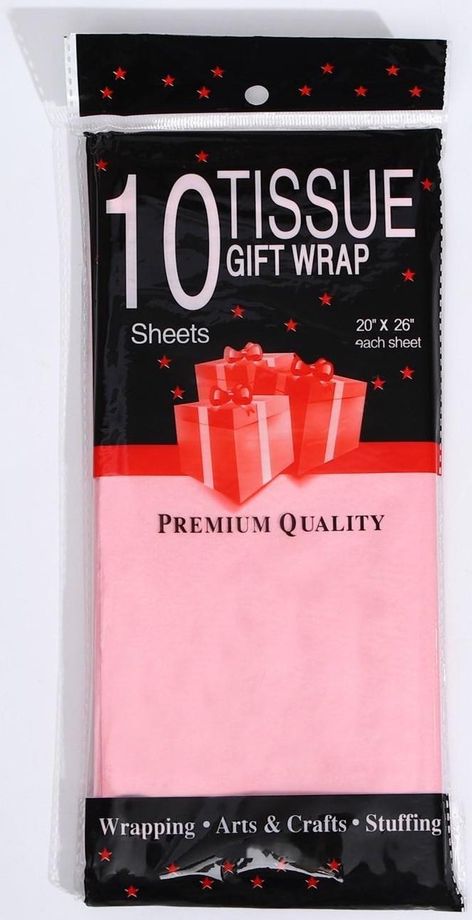 Бумага упаковочная тишью, нежно-розовый, 50 х 66 см