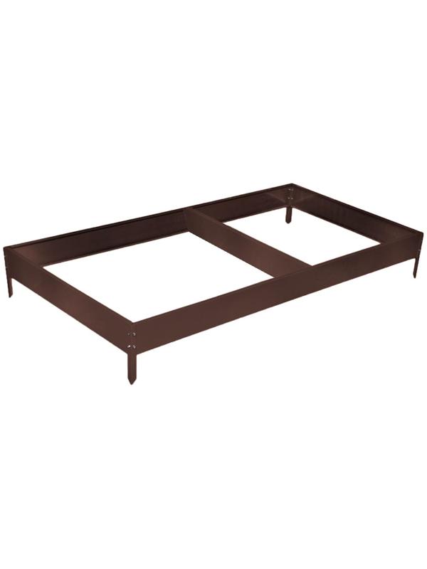 Грядка оцинкованная, 295 × 100 × 15 см, коричневая, Greengo