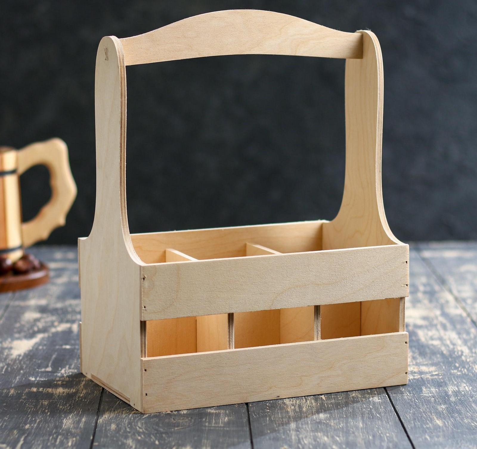 Ящик для бутылок, на 6 штуки, 27х17х33см