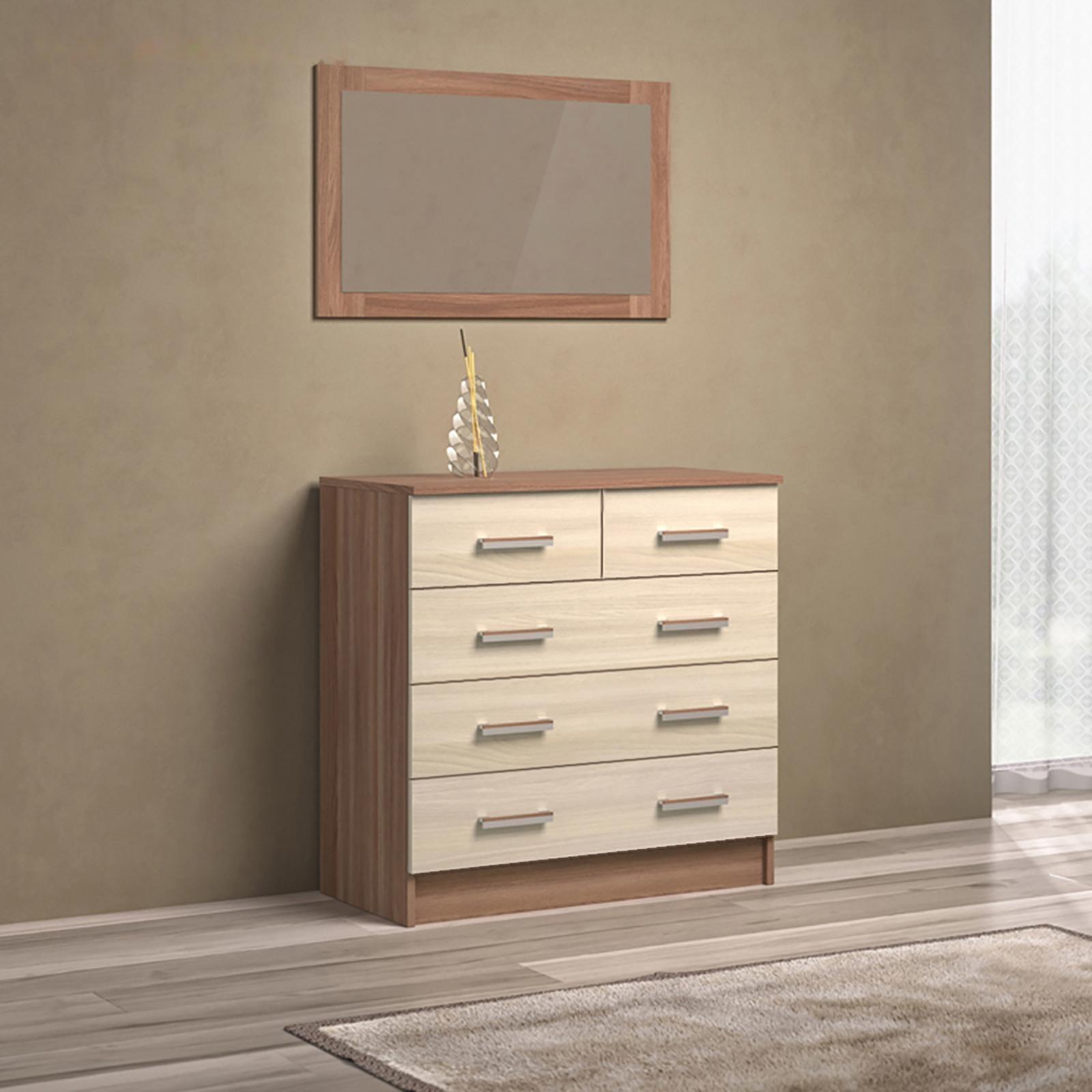 Комод Эра, 800 × 830 × 440, Ясень шимо светлый/Ясень шимо темный