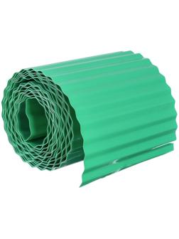 Лента бордюрная, 0.2 × 9 м, толщина 0.6 мм, пластиковая, гофра, зелёная