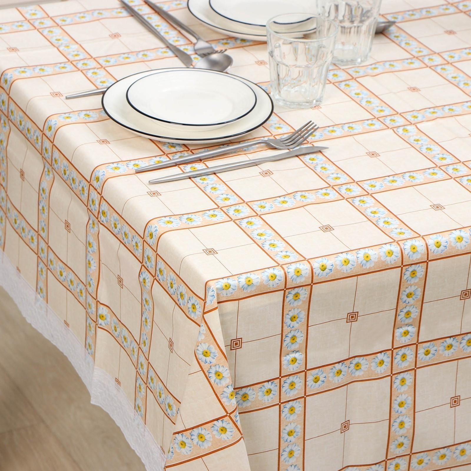 Скатерть на нетканой основе многоразовая с кружевом «Колорит», 135×200(+/-5) см, цвет МИКС