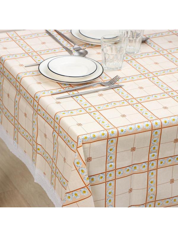 Скатерть на нетканой основе многоразовая с кружевом «Колорит», 135×200(+/-5) см, цвет МИКС