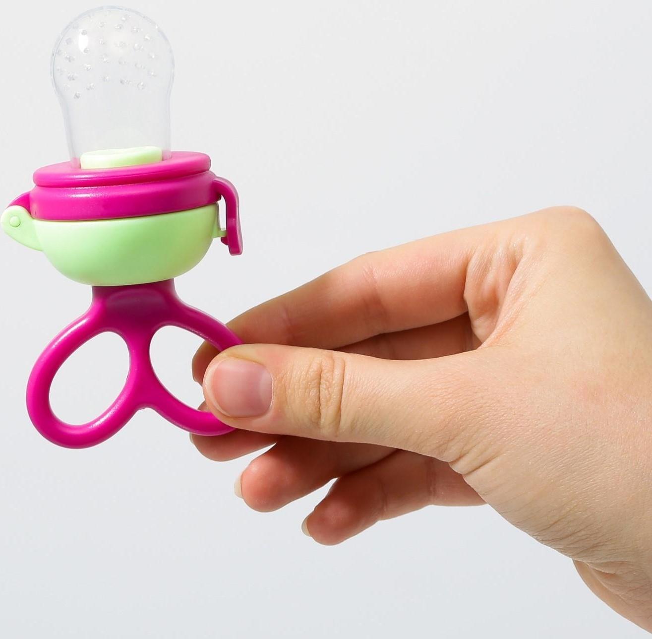 Ниблер с силиконовой сеточкой, вращающийся поршень, цвет малиновый