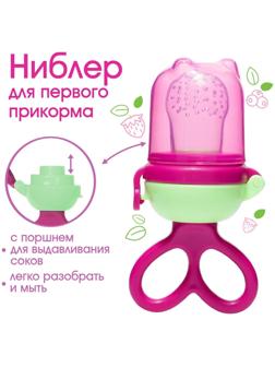 Ниблер с силиконовой сеточкой, вращающийся поршень, цвет малиновый