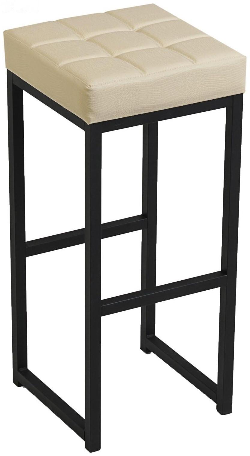 Стул барный ЛОФТ-2 без спинки, черный/молочная рептилия