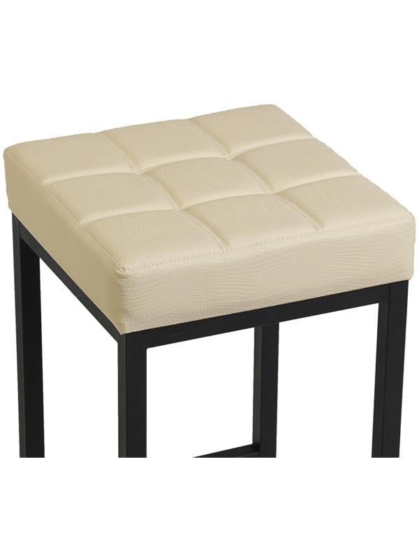 Стул барный ЛОФТ-2 без спинки, черный/молочная рептилия