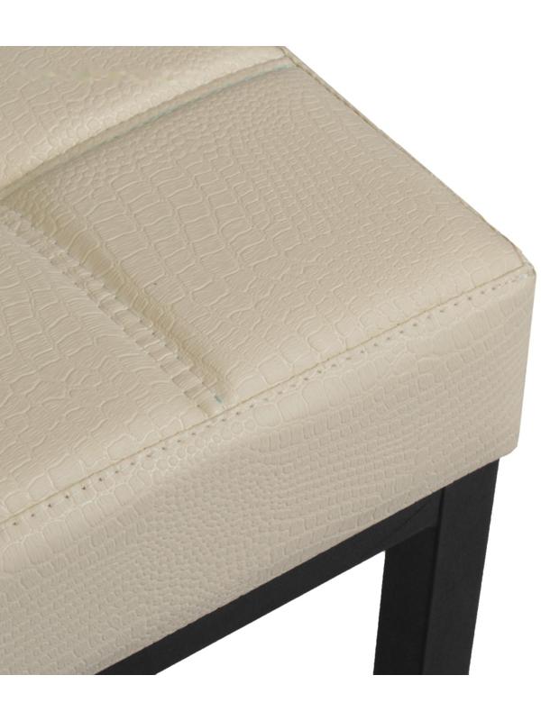 Стул барный ЛОФТ-2 без спинки, черный/молочная рептилия