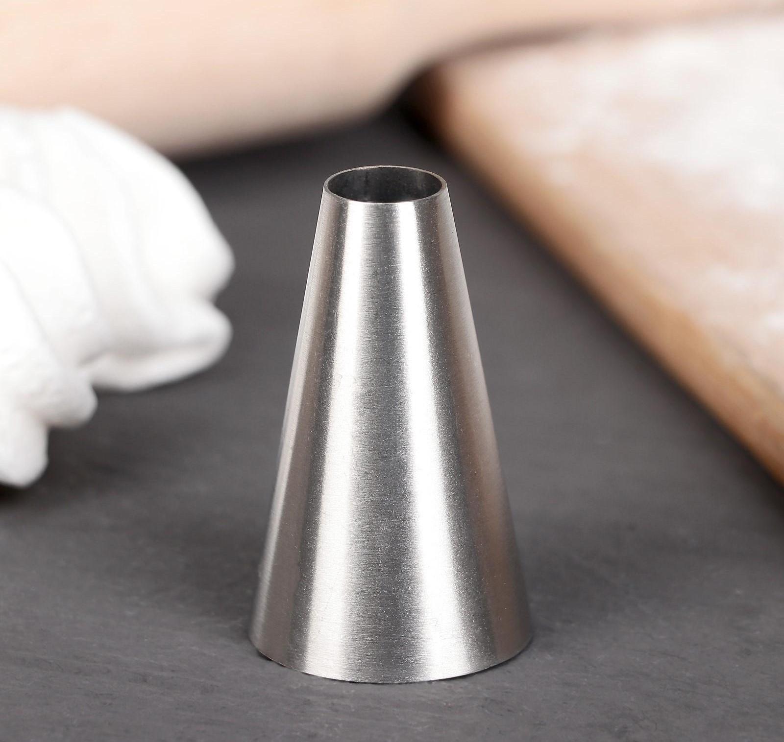 Насадка кондитерская «Трубочка», d=2,8 см, выход 1,4 см, высота 3,9 см, нержавеющая сталь