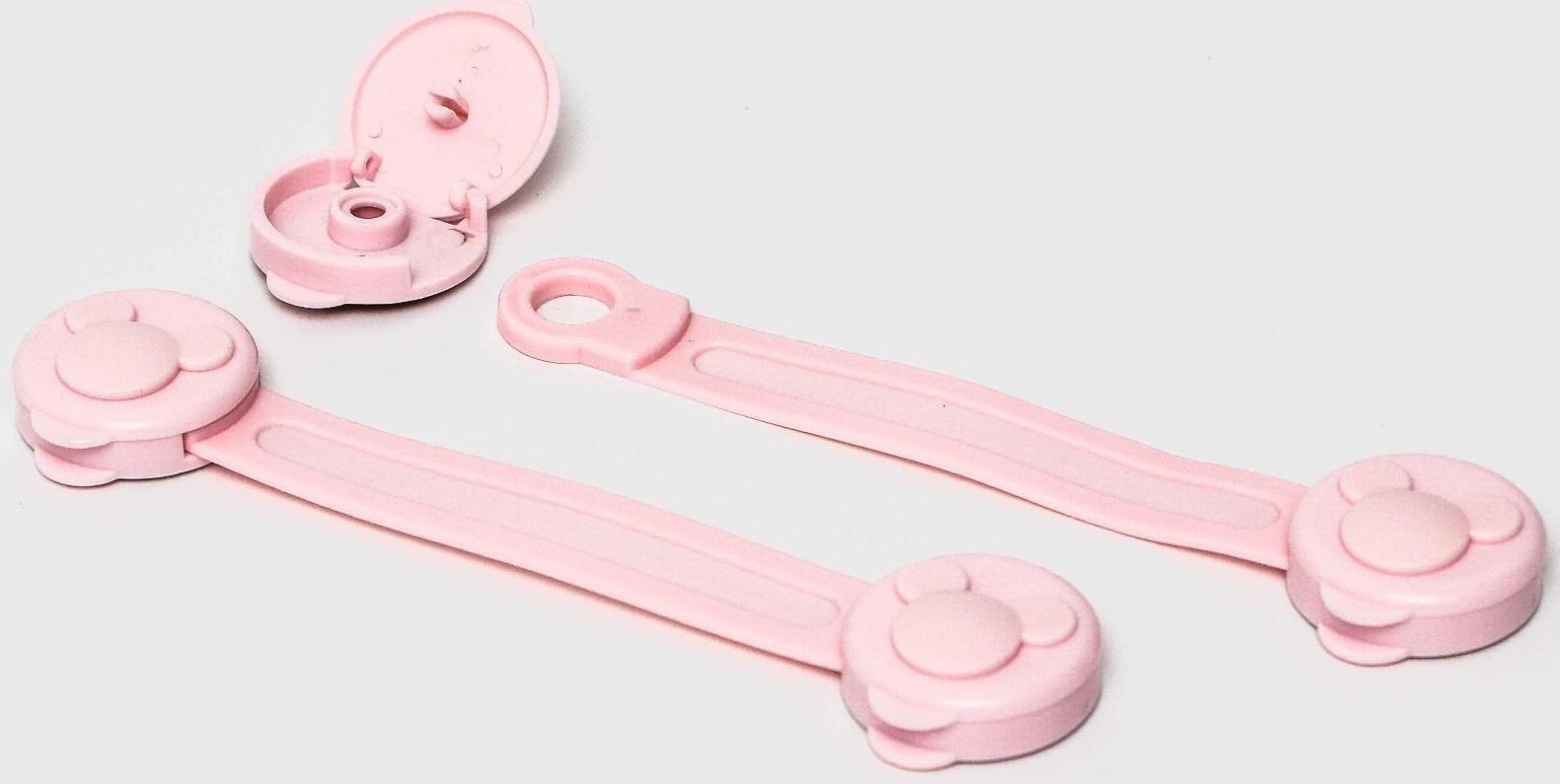 Блокиратор двери гибкий, набор 2 шт., цвет розовый