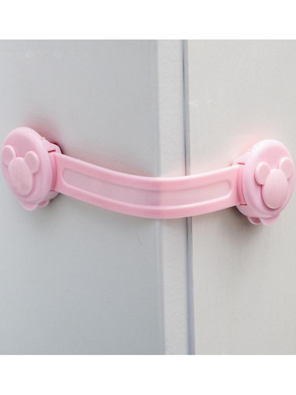 Блокиратор двери гибкий, набор 2 шт., цвет розовый