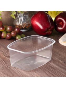 Контейнер одноразовый «Юпласт», 500 мл, 13,8×10,2×5,9 см, средний, цвет прозрачный
