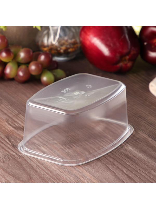 Контейнер одноразовый «Юпласт», 500 мл, 13,8×10,2×5,9 см, средний, цвет прозрачный