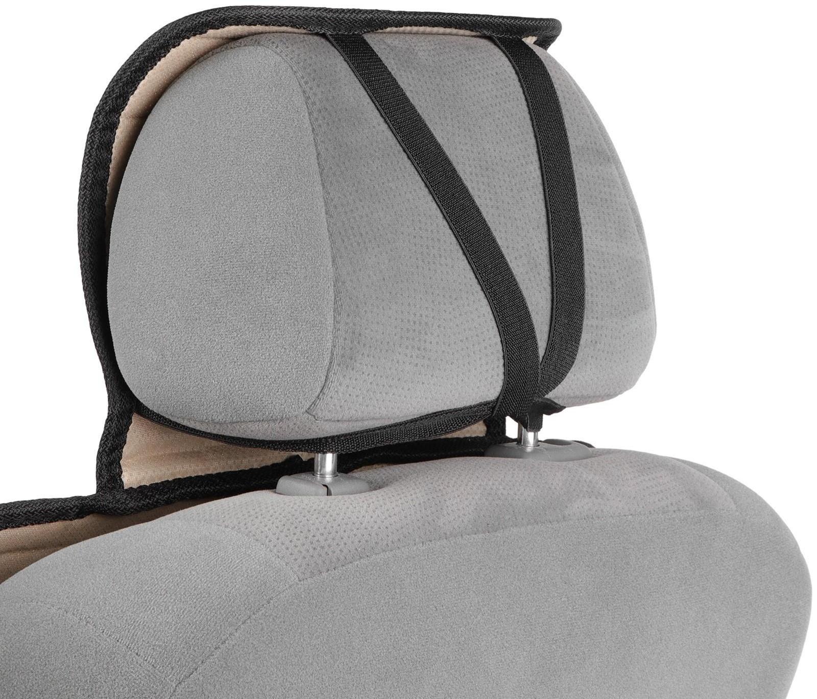 Накидка на переднее сиденье автомобиля 131х48 см, искусственный мех, черный