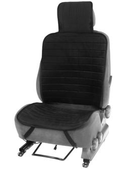 Накидка на переднее сиденье автомобиля 131х48 см, искусственный мех, черный