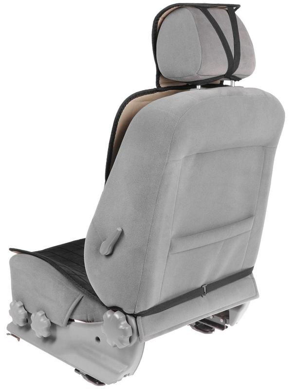 Накидка на переднее сиденье автомобиля 131х48 см, искусственный мех, черный