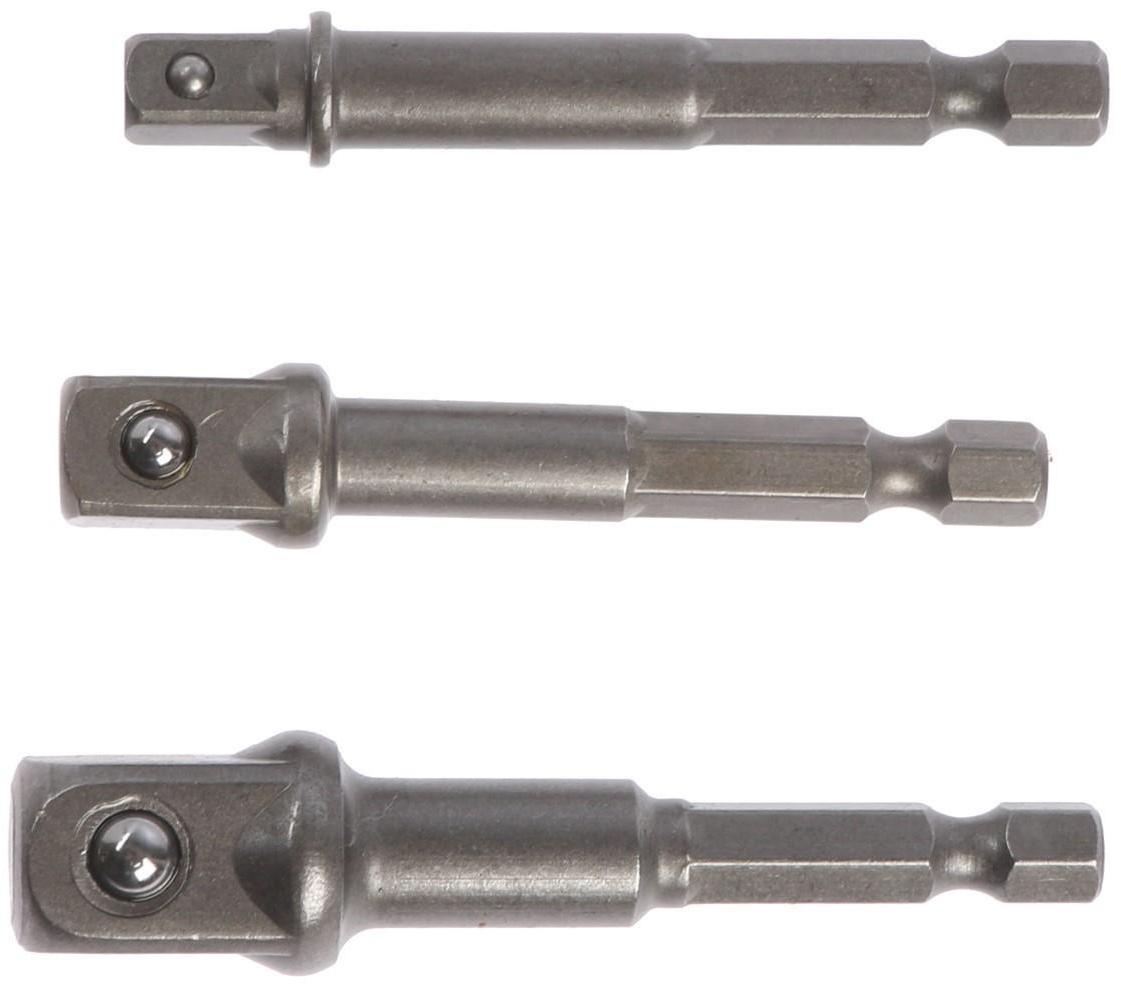 Набор адаптеров для торцевых головок ТУНДРА, сталь CrV, 1/2 x 75, 3/8 и 1/4