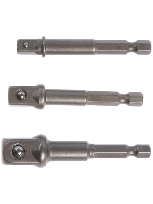 Набор адаптеров для торцевых головок ТУНДРА, сталь CrV, 1/2 x 75, 3/8 и 1/4