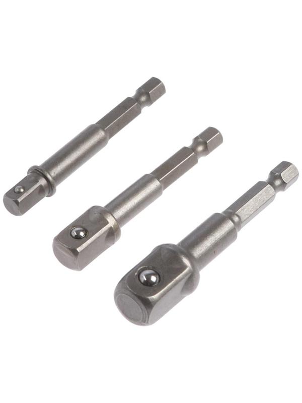 Набор адаптеров для торцевых головок ТУНДРА, сталь CrV, 1/2 x 75, 3/8 и 1/4