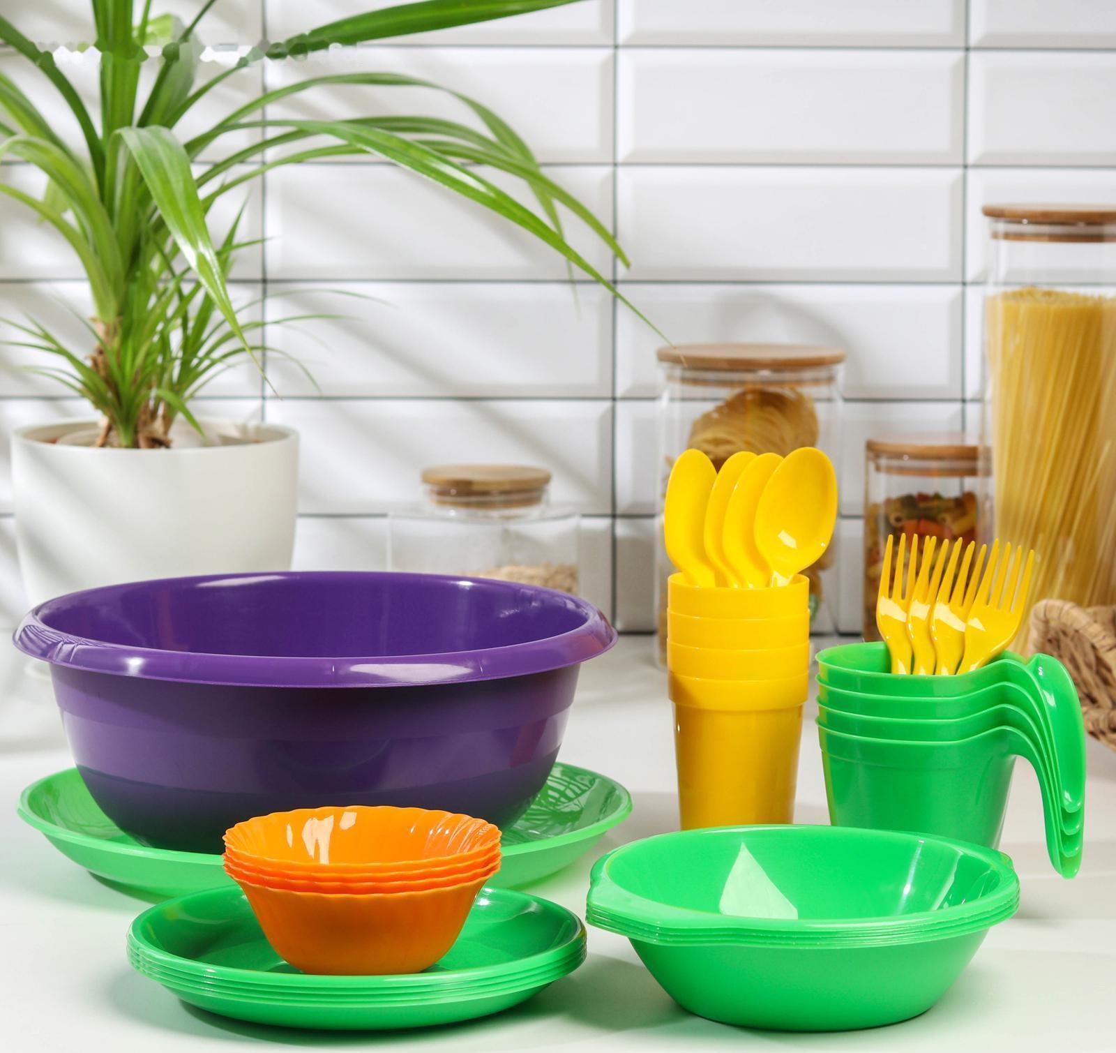 Набор посуды на 4 персоны «Всегда с собой», 30 предметов