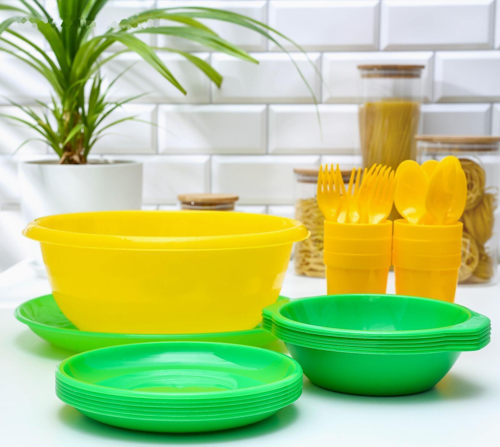 Набор посуды Альт-Пласт «Всегда с собой», на 6 персон, 32 предмета