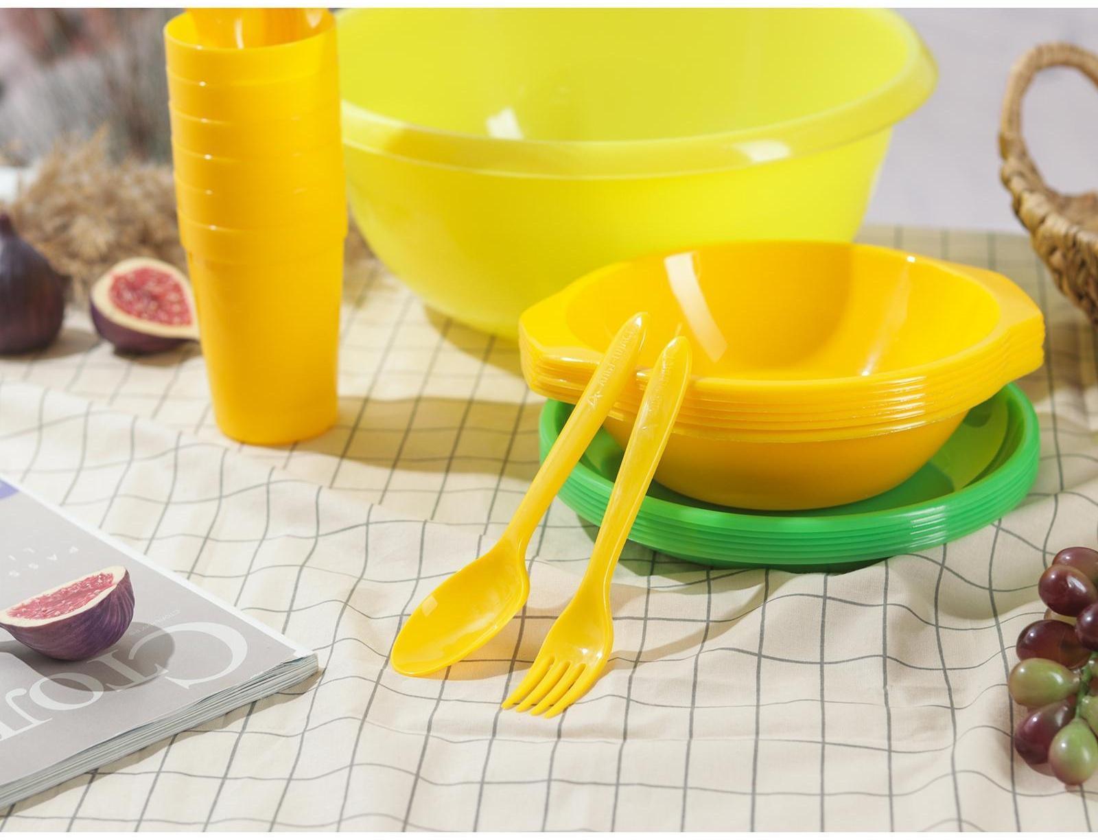 Набор посуды Альт-Пласт «Всегда с собой», на 6 персон, 32 предмета