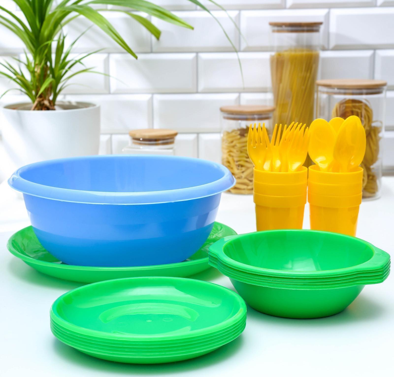 Набор посуды Альт-Пласт «Всегда с собой», на 6 персон, 32 предмета