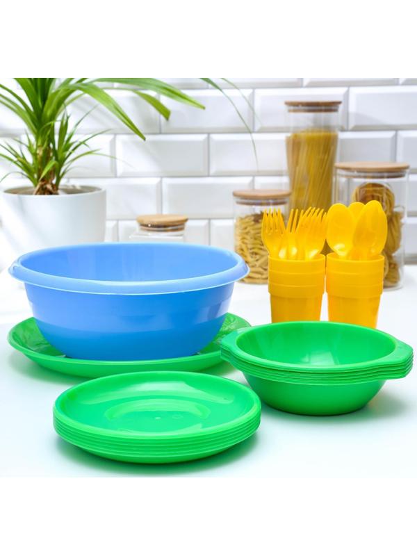 Набор посуды Альт-Пласт «Всегда с собой», на 6 персон, 32 предмета