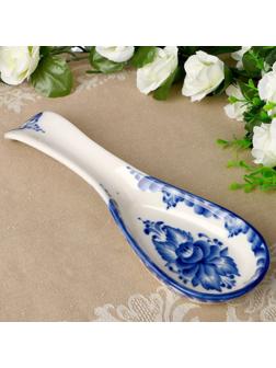 Подставка - ложка «Цветок», 6х23,5 см, гжель