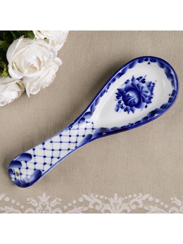 Подставка - ложка «Цветок», 6х23,5 см, гжель