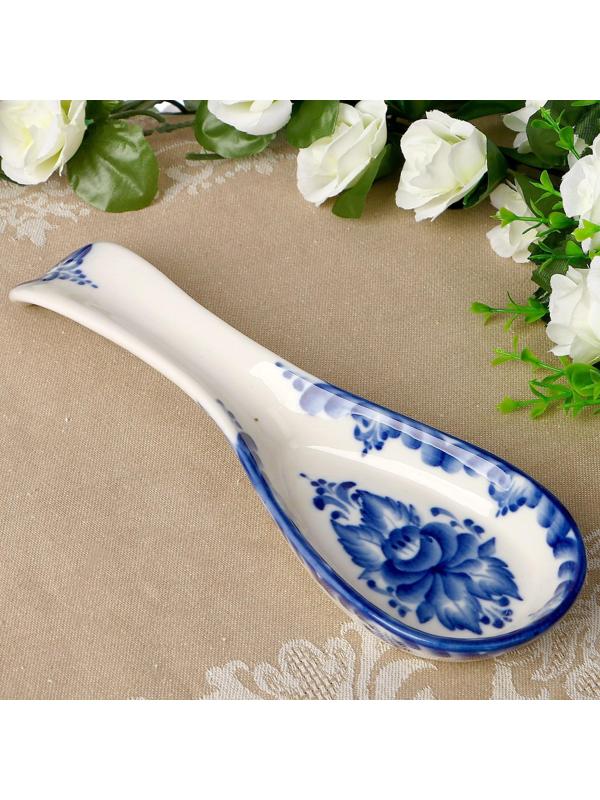 Подставка - ложка «Цветок», 6х23,5 см, гжель