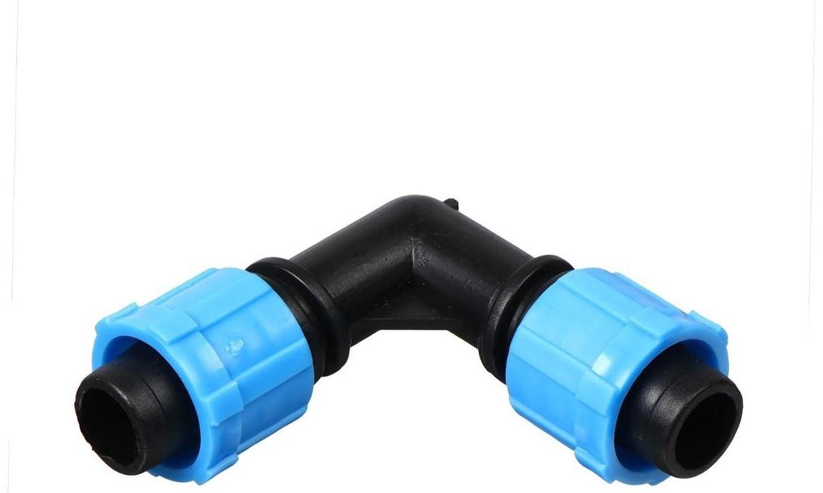 Соединитель L-образный для капельной ленты, 16 мм — 16 мм, пластик