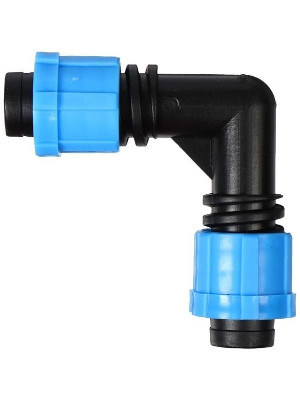 Соединитель L-образный для капельной ленты, 16 мм — 16 мм, пластик