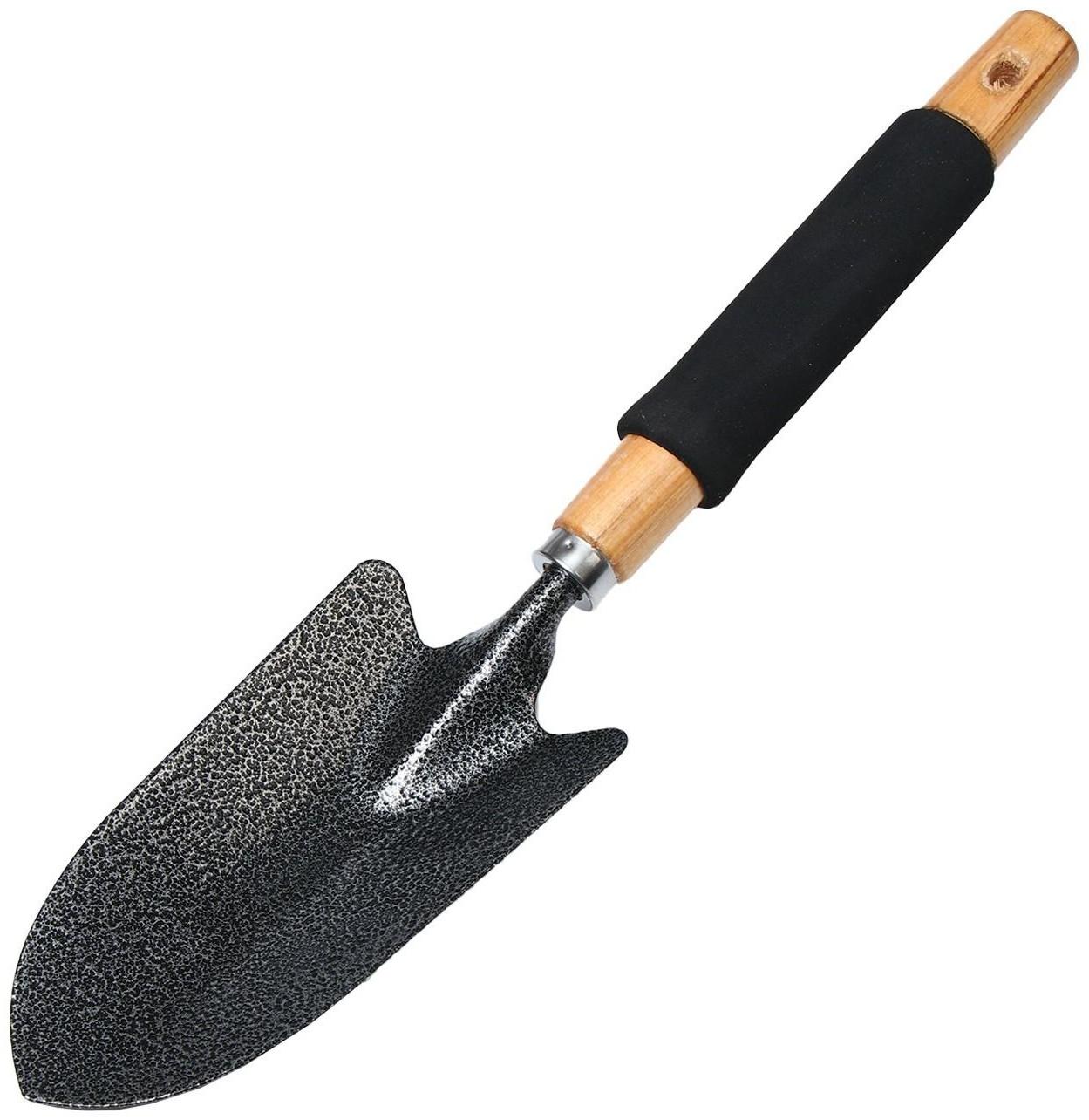 Совок посадочный, длина 30 см, ширина 8 см, деревянная ручка с поролоном